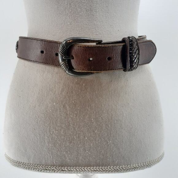 Unknown Other - Vintage 1991 Western Rodeo Braided Brown Leather  Conchos 28